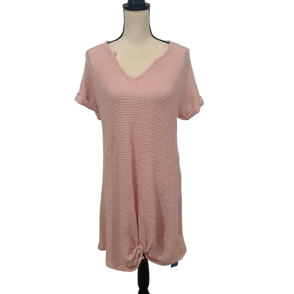 Cupshe NWT Pink Swim Cover Up Size Large Waffle Knit